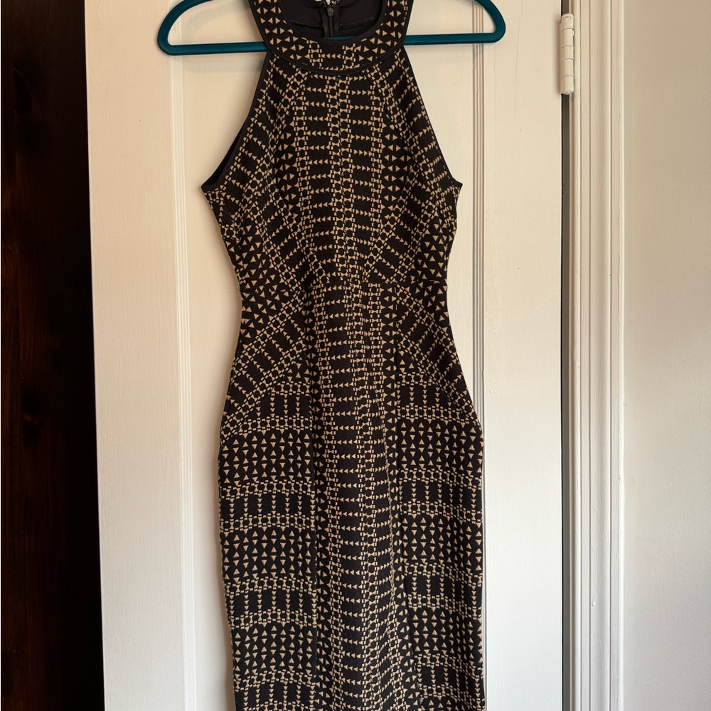 Elegant Black and Gold Patterned Dress